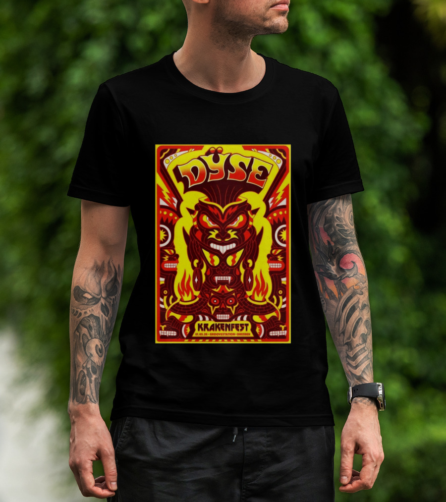 Dyse Krakenfest 01.05.26 Groovestation Dresden Bold Psychedelic Demon T-Shirt