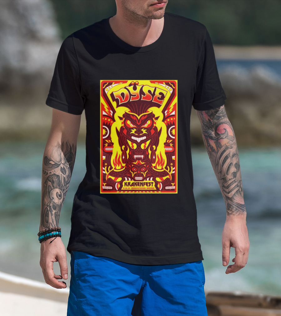 Dyse Krakenfest 01.05.26 Groovestation Dresden Bold Psychedelic Demon T-Shirt