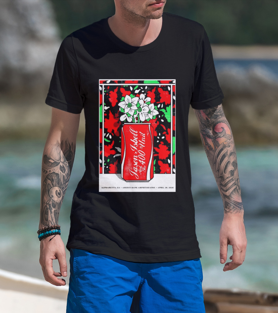 Jason Isbell And The 400 Unit Alpharetta GA Ameris Bank Amphitheatre April 28 2026 Floral Can T-Shirt