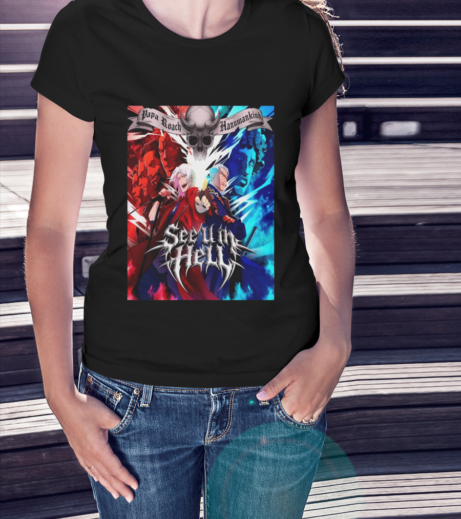 Papa Roach Hanumankind Devil May Cry Season 2 See U In Hell Song T-Shirt
