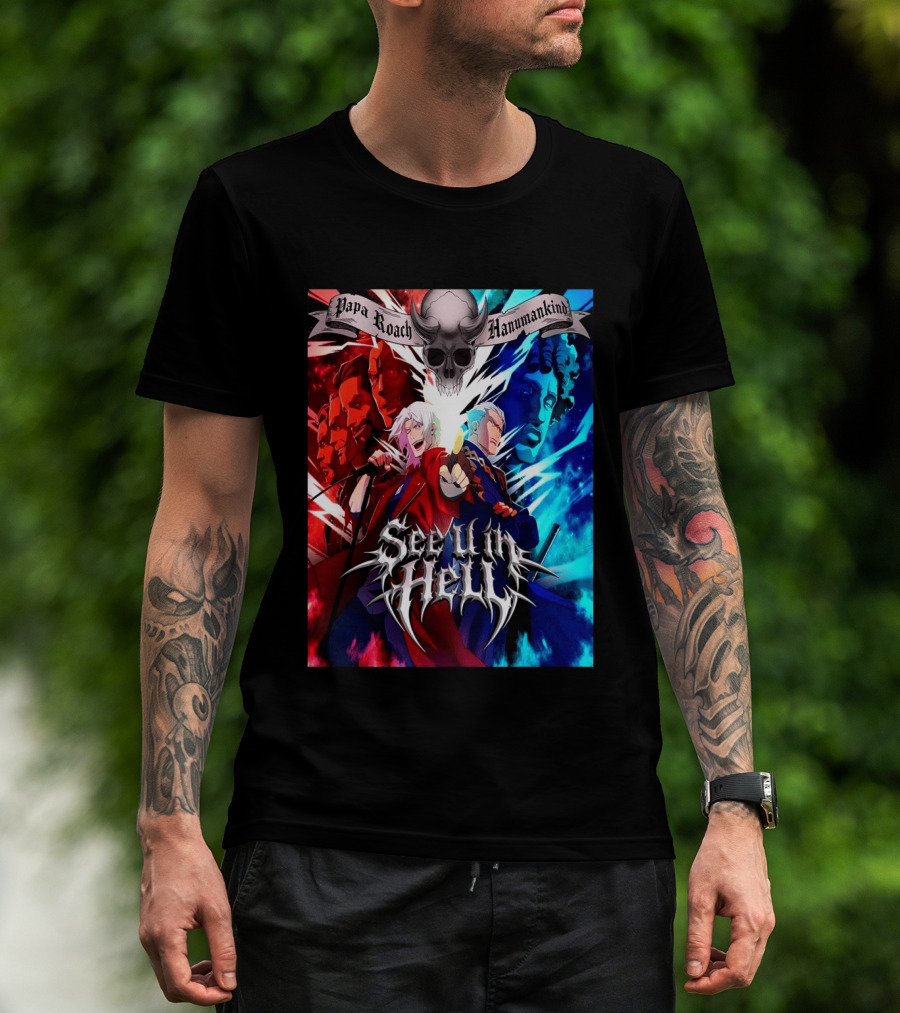 Papa Roach Hanumankind Devil May Cry Season 2 See U In Hell Song T-Shirt