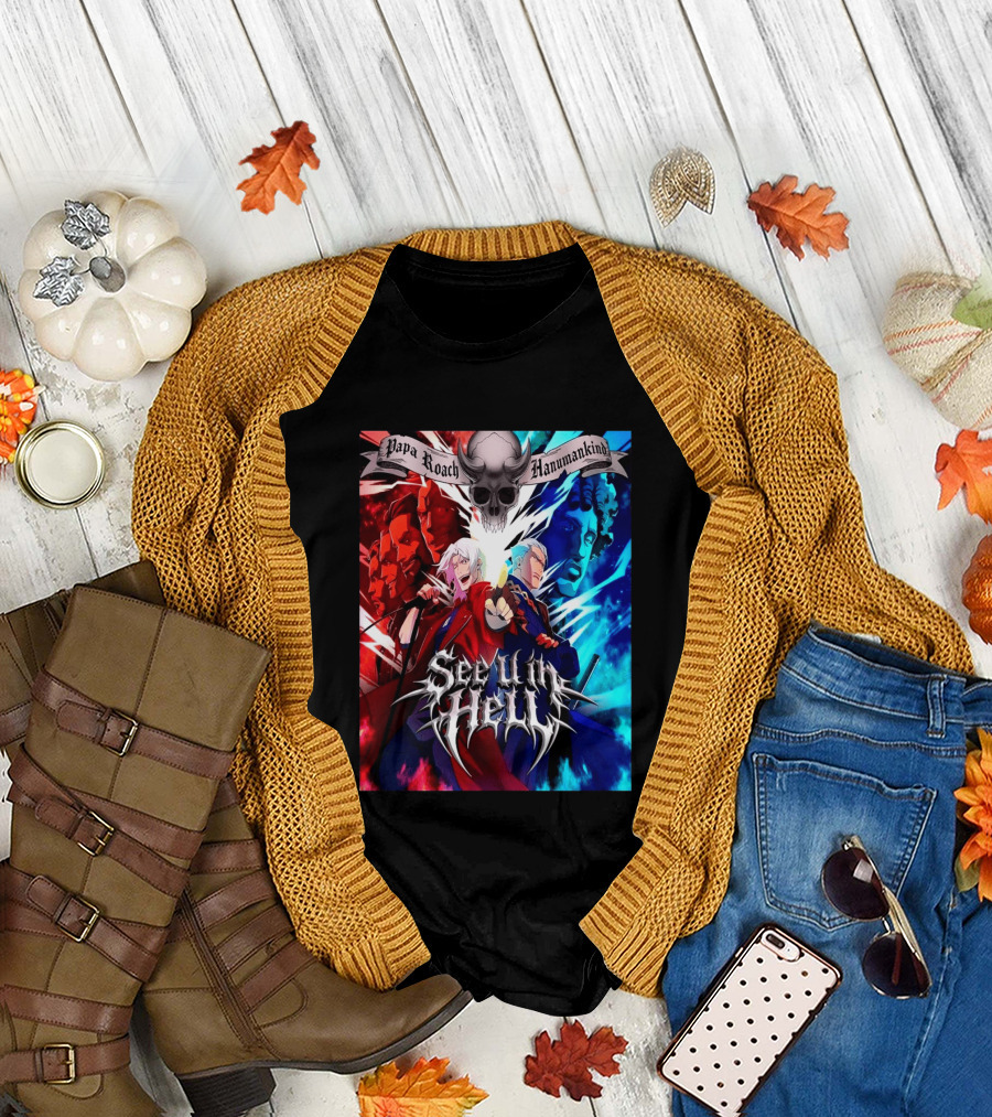 Papa Roach Hanumankind Devil May Cry Season 2 See U In Hell Song T-Shirt
