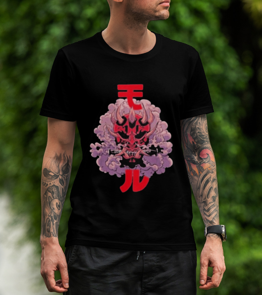 Screencrush Warrior Of Vengeance Oni Mask Kanji T-Shirt