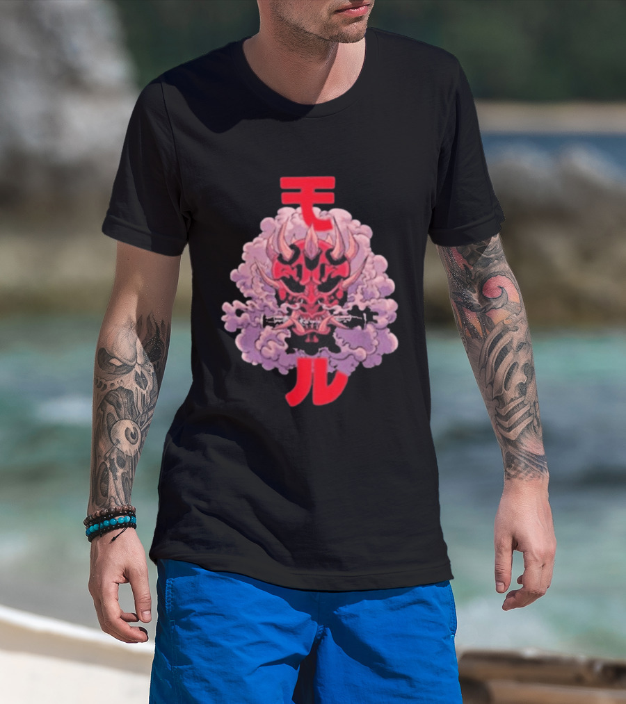 Screencrush Warrior Of Vengeance Oni Mask Kanji T-Shirt