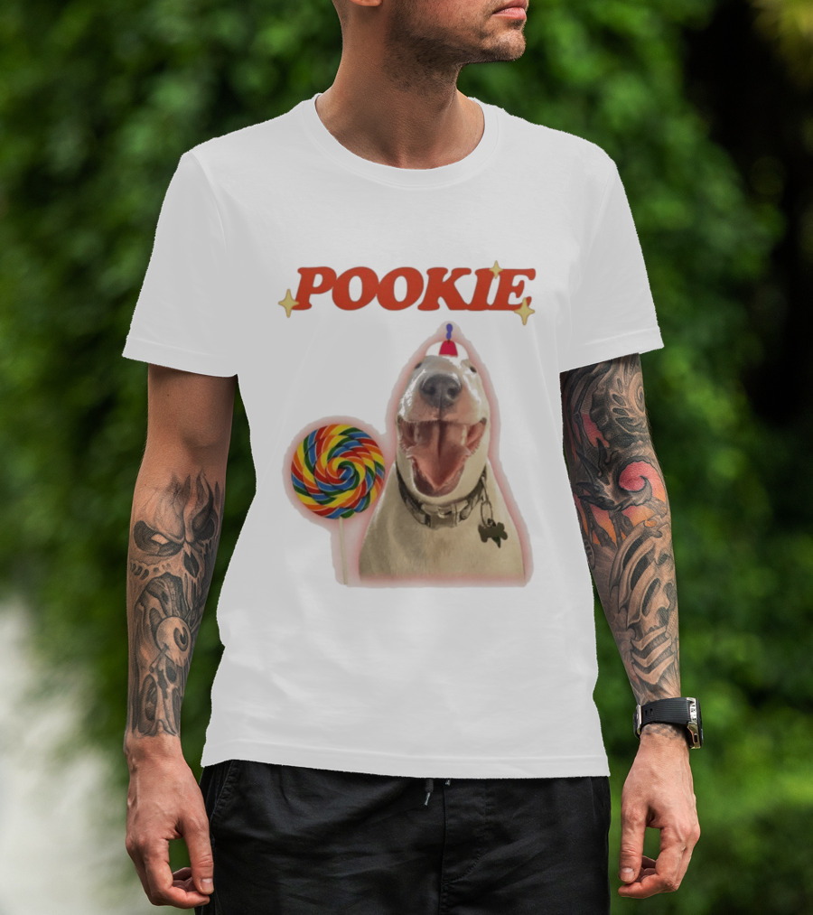 MisterMainer Pookie Bull Terrier Dog With Lollipop T-Shirt