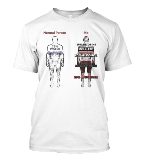 Normal Person Water Versus Me Hate Alcohol Ibuprofen T-Shirt