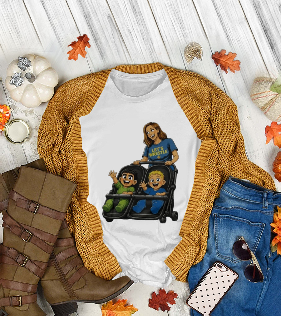 Pro Wrestling Tees Let's Wrestle Mother Lareesa Double Stroller Kids T-Shirt