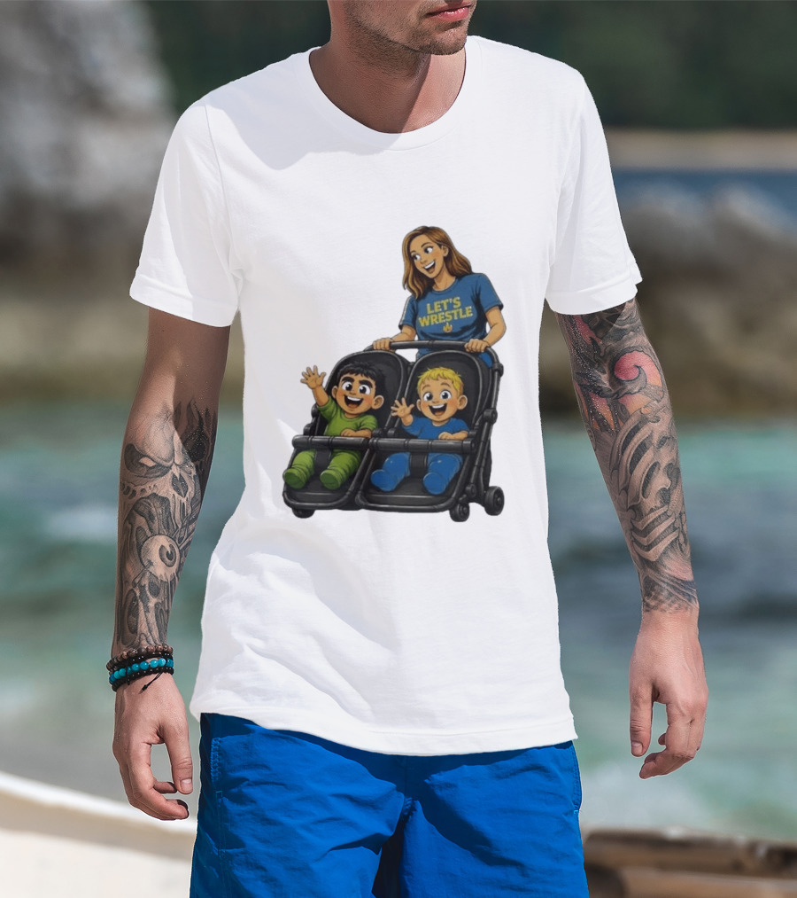 Pro Wrestling Tees Let's Wrestle Mother Lareesa Double Stroller Kids T-Shirt