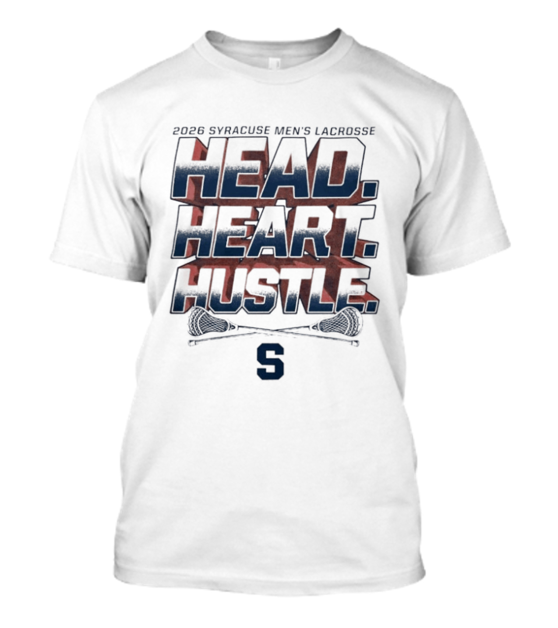 2023 Syracuse Men's Lacrosse Head Heart Hustle S T-Shirt