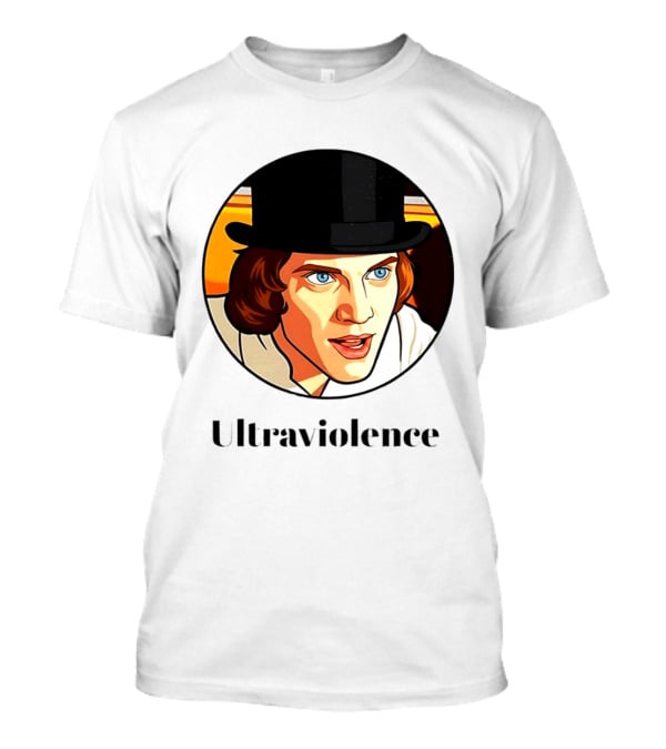 Alex DeLarge Ultraviolence Portrait Work Orange T-Shirt