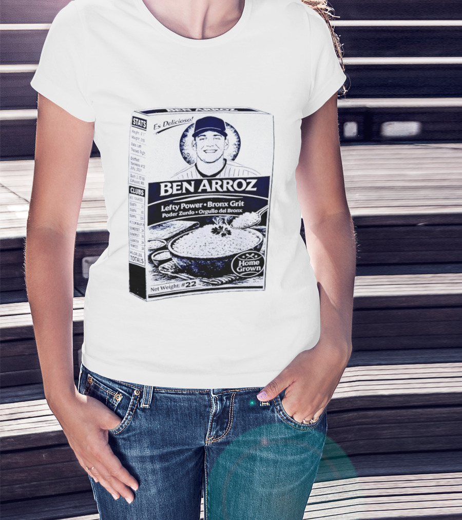 Ben Arroz Lefty Power Bronx Grit Orgullo Del Bronx Yankees Baseball Player T-Shirt