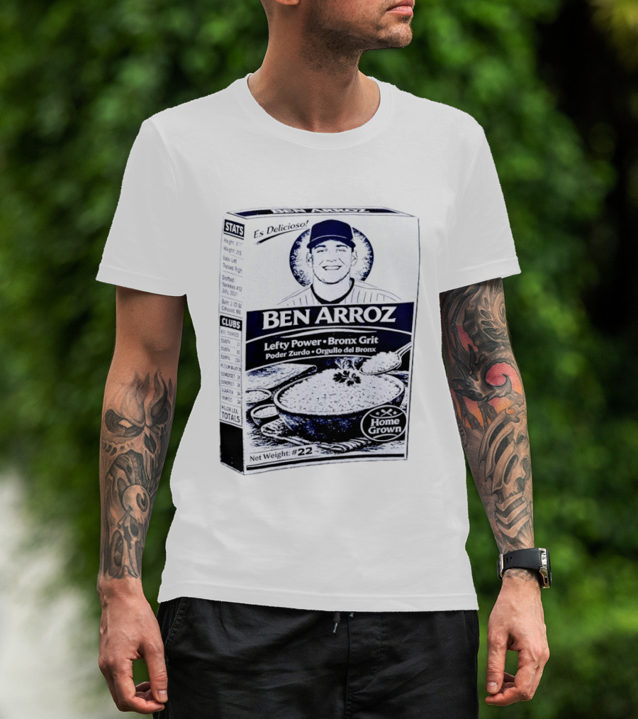 Ben Arroz Lefty Power Bronx Grit Orgullo Del Bronx Yankees Baseball Player T-Shirt