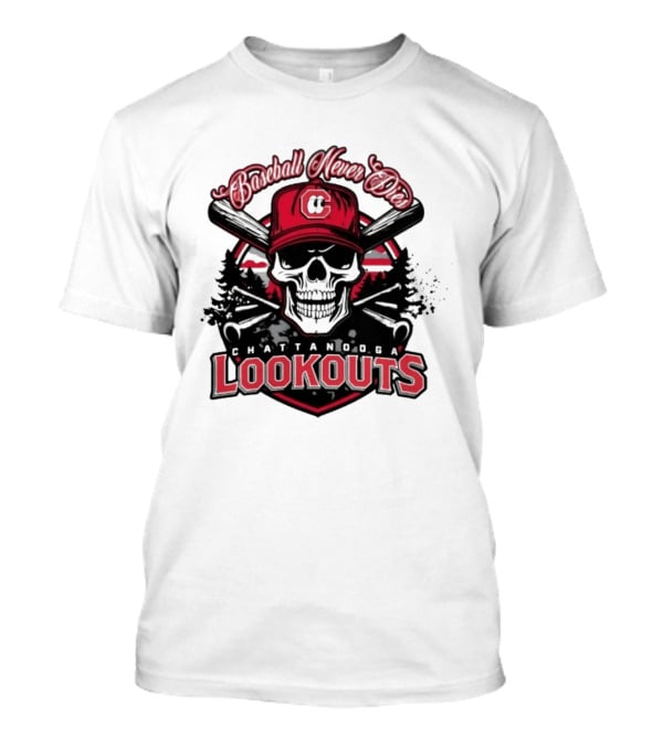 Chattanooga Lookouts Twisted River Skull Bats T-Shirt