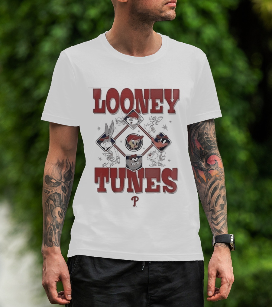 Philadelphia Phillies Looney Tunes Characters Collaboration T-Shirt