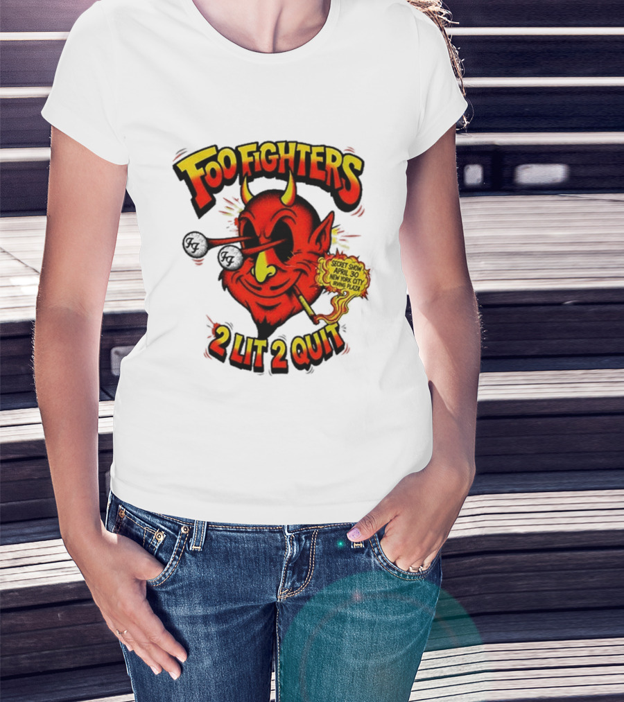 Foo Fighters Secret Show New York City Irving Plaza 2 Lit 2 Quit 2026 T-Shirt