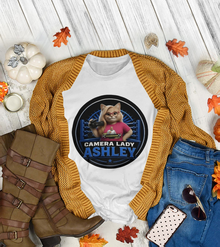Pro Wrestling Tees Camera Lady Ashley Referee BONE Jones Productions T-Shirt