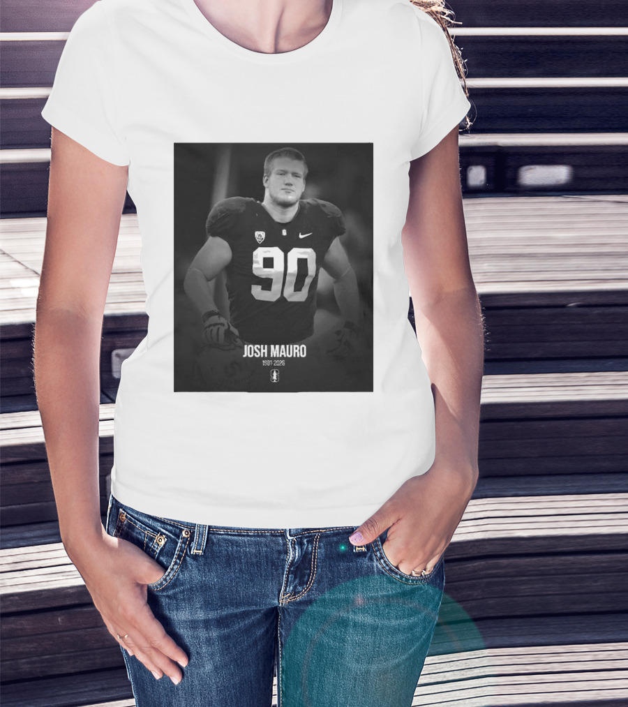Josh Mauro 1991 2026 Stanford Football Number 90 Nike T-Shirt