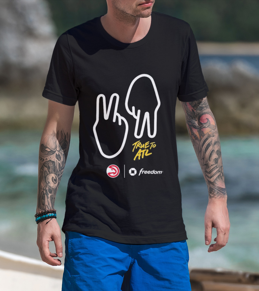 Atlanta Hawks True To ATL Peace Hand Gesture Game 6 T-Shirt