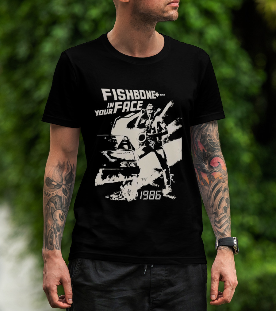 Fishbone In Your Face Band Tour 1986 Vintage Aesthetic T-Shirt