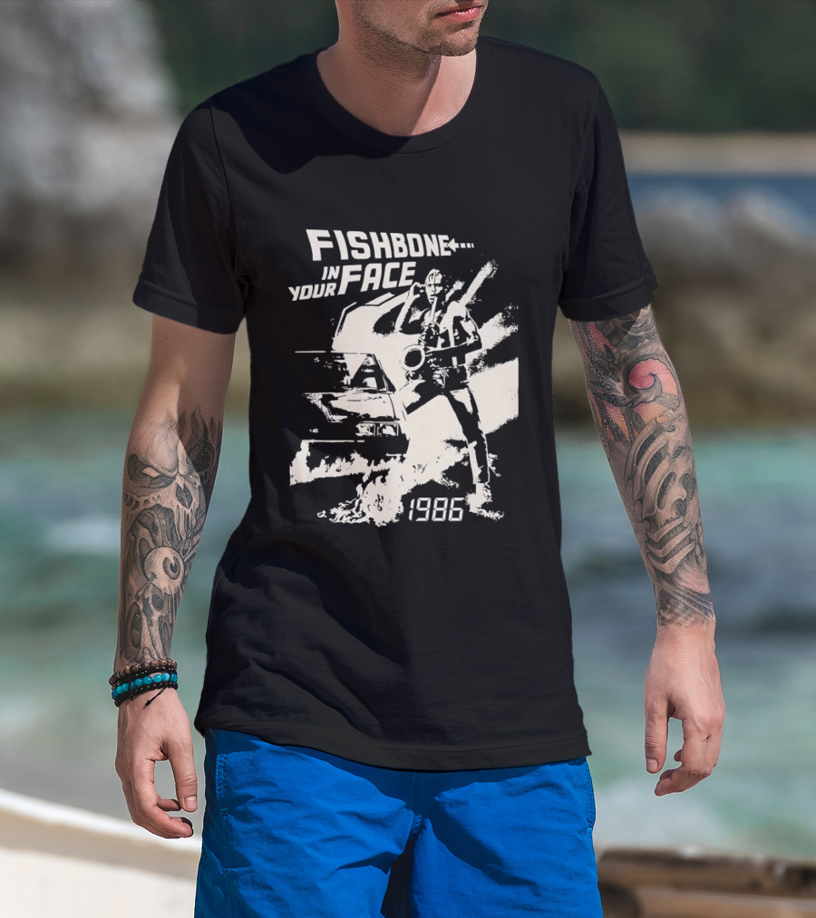 Fishbone In Your Face Band Tour 1986 Vintage Aesthetic T-Shirt