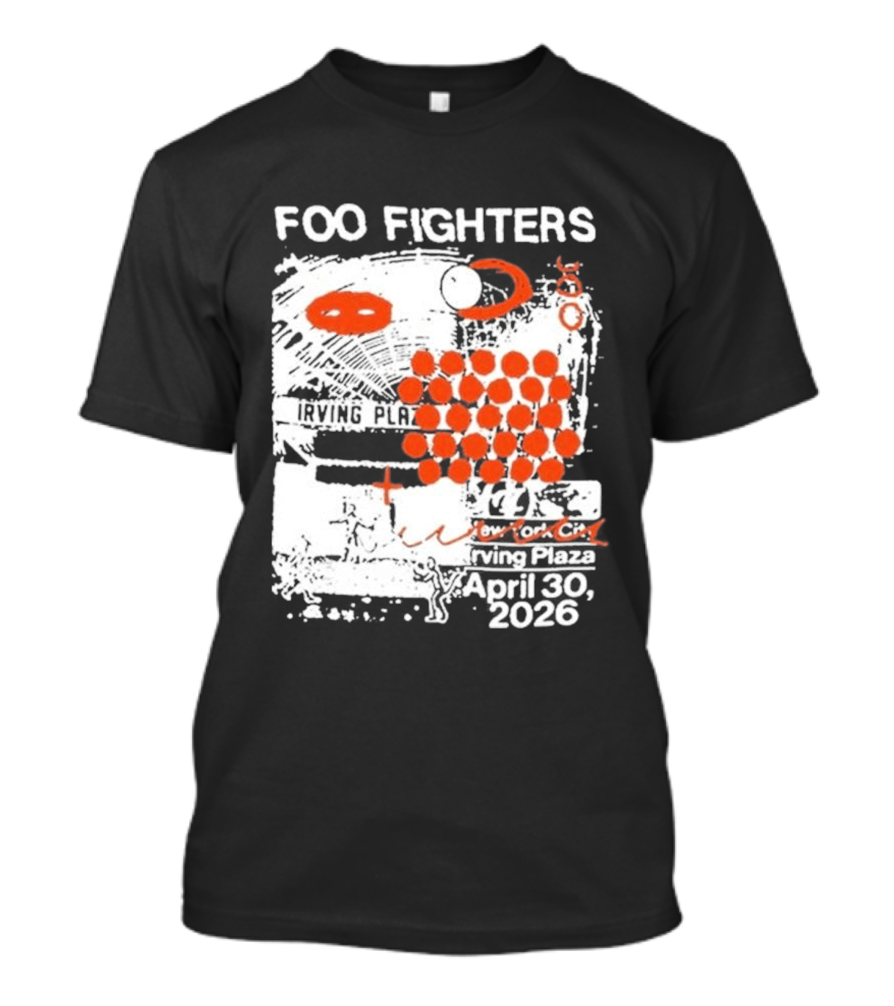 Foo Fighters April 30 New York 2026 Red Dots Abstract T-Shirt