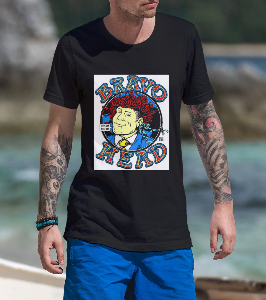 Bravo Head Boss Dog I've Got The 411 Roses T-Shirt
