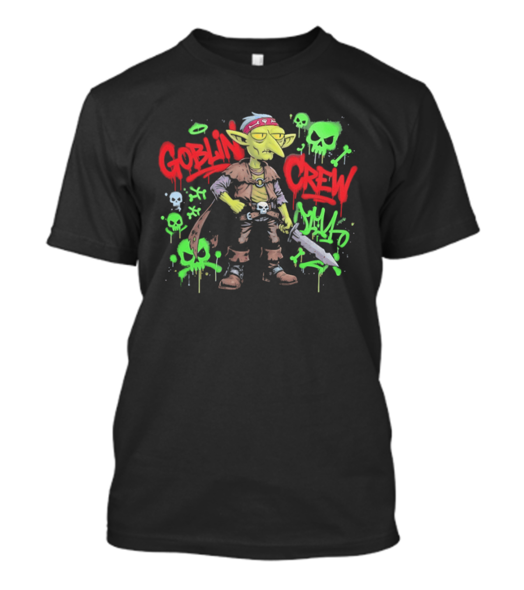 Goblin Crew Horror Skull Graffiti T-Shirt
