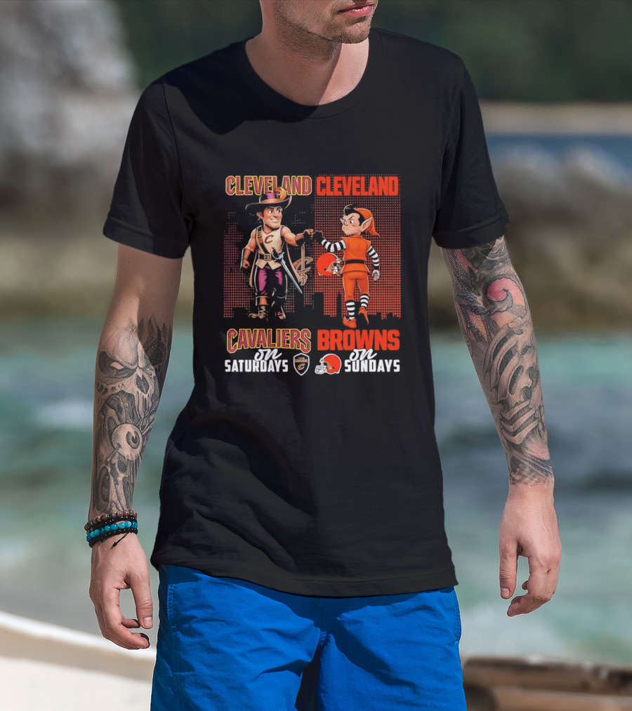 Cleveland Cavaliers On Saturdays Cleveland Browns On Sundays T-Shirt