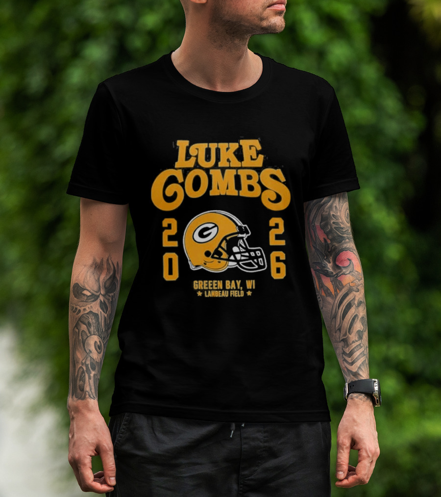 Luke Combs 2026 Green Bay Packers Lambeau Field Event T-Shirt
