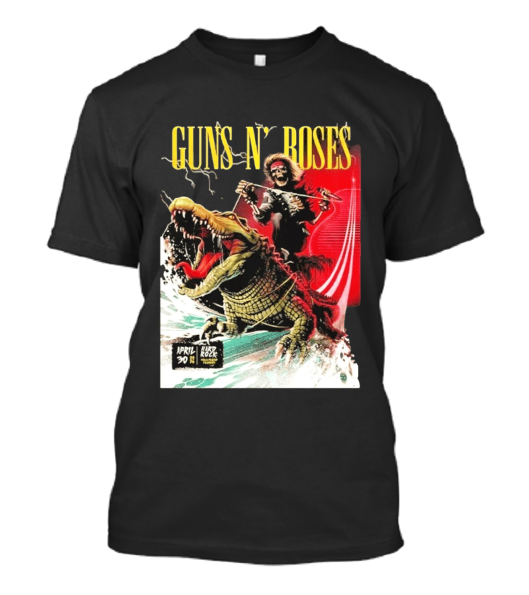 Guns N' Roses F1 Miami Grand Prix Florida 2026 Skeleton Rides Crocodile Hard Rock Live April 30 T-Shirt