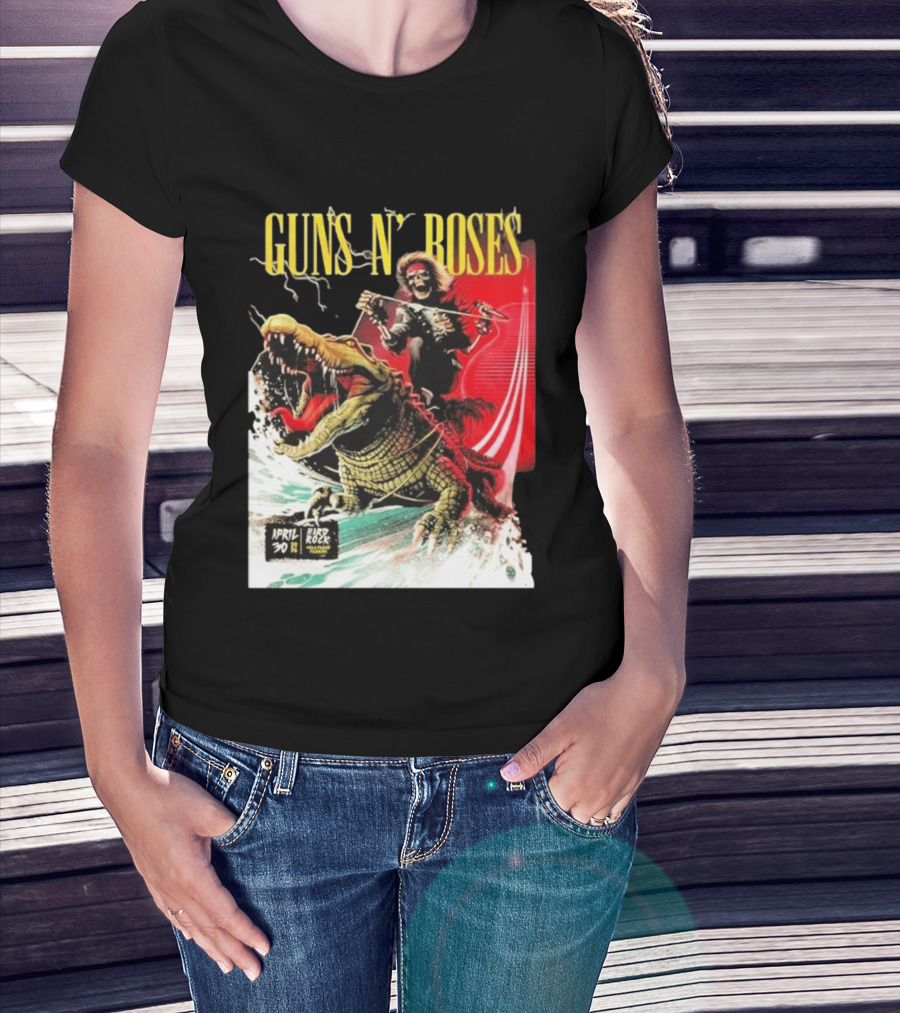 Guns N' Roses F1 Miami Grand Prix Florida 2026 Skeleton Rides Crocodile Hard Rock Live April 30 T-Shirt