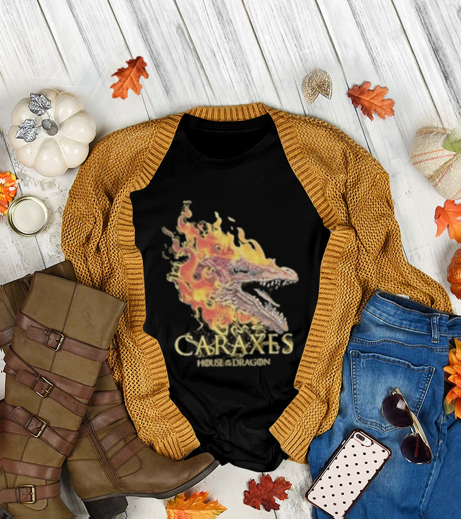 House Of The Dragon Caraxes Fiery Dragon Head T-Shirt