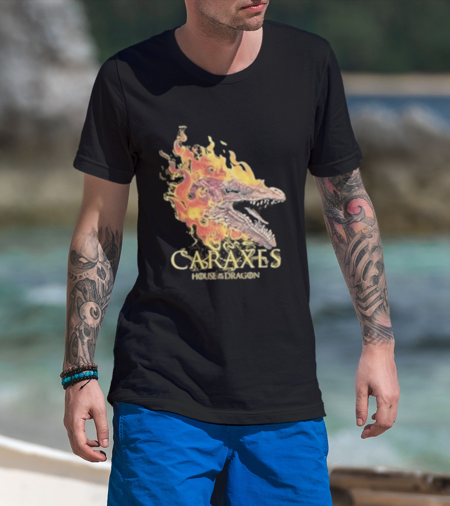 House Of The Dragon Caraxes Fiery Dragon Head T-Shirt