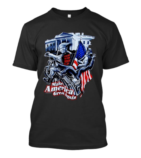 Make America Great Again Trump Motorcycle White House Flag T-Shirt