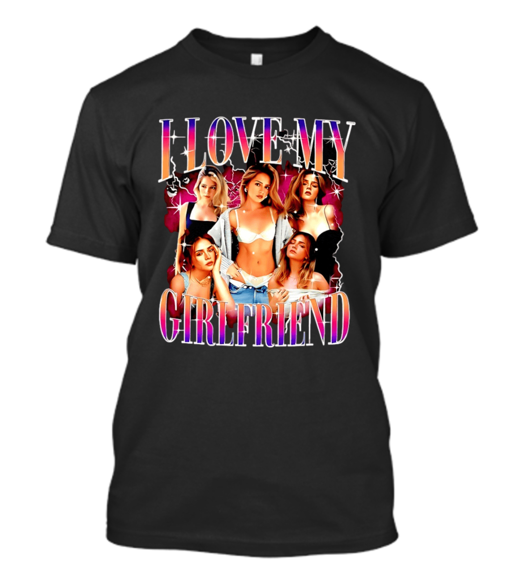 I Love My Girlfriend Colorful Retro Aesthetic T-Shirt