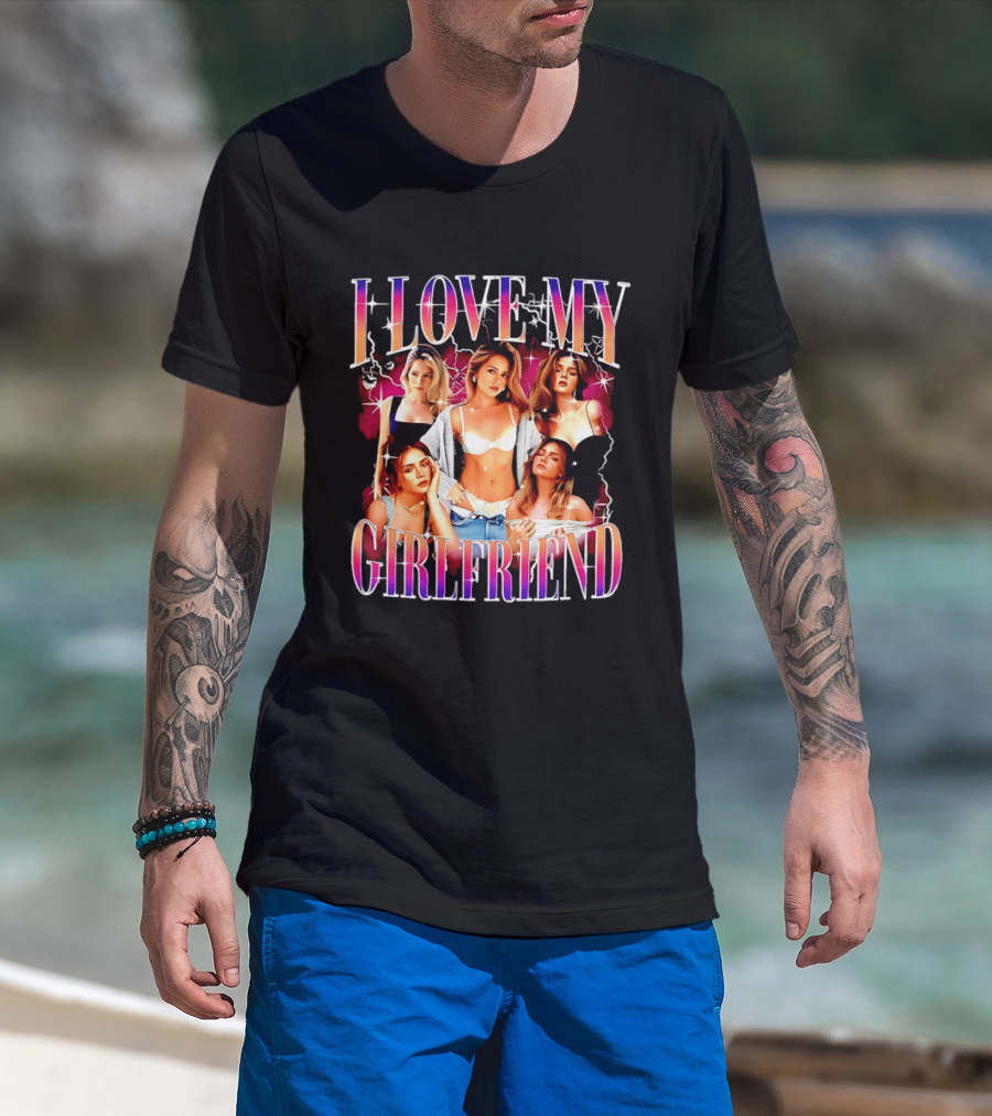 I Love My Girlfriend Colorful Retro Aesthetic T-Shirt
