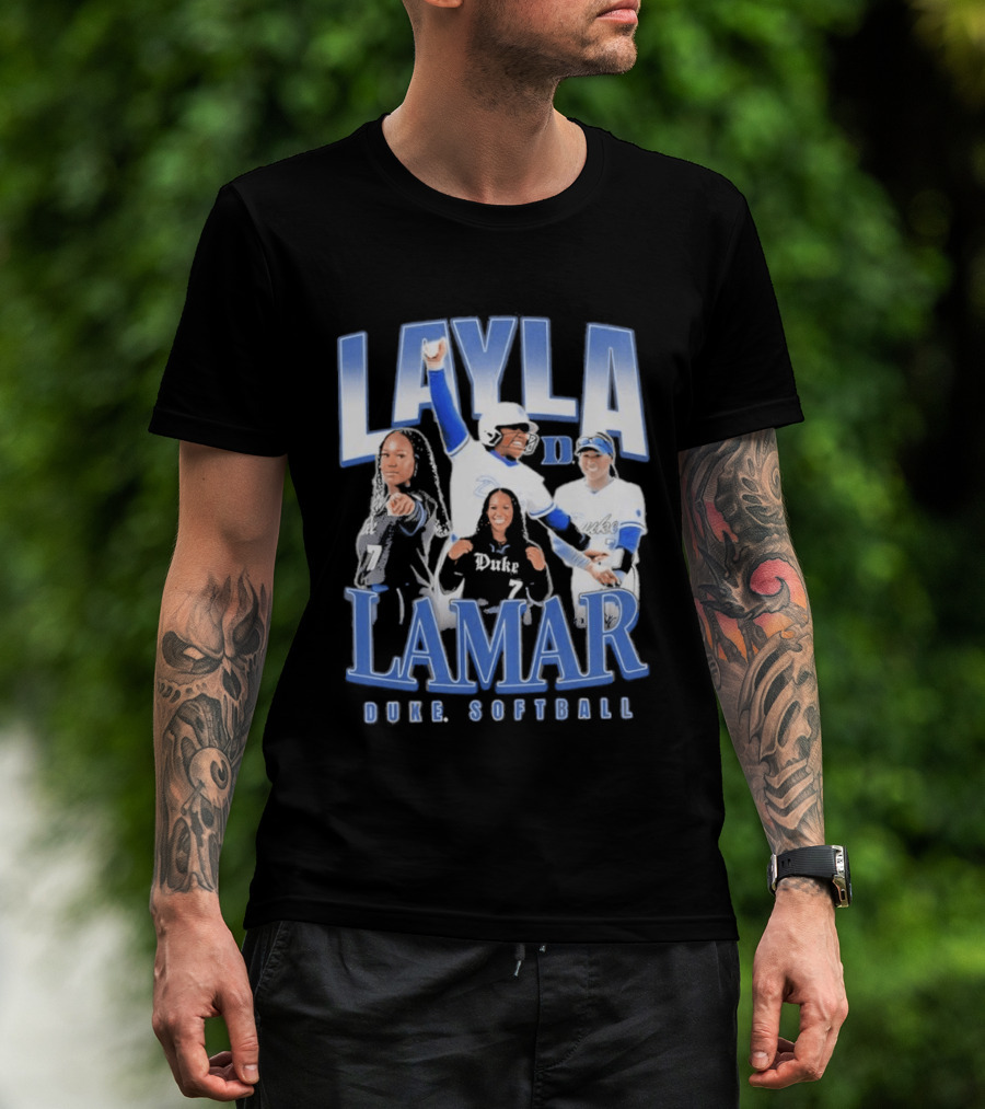 Layla Lamar Duke Blue Devils Softball 90s Baseball Team Celebration T-Shirt