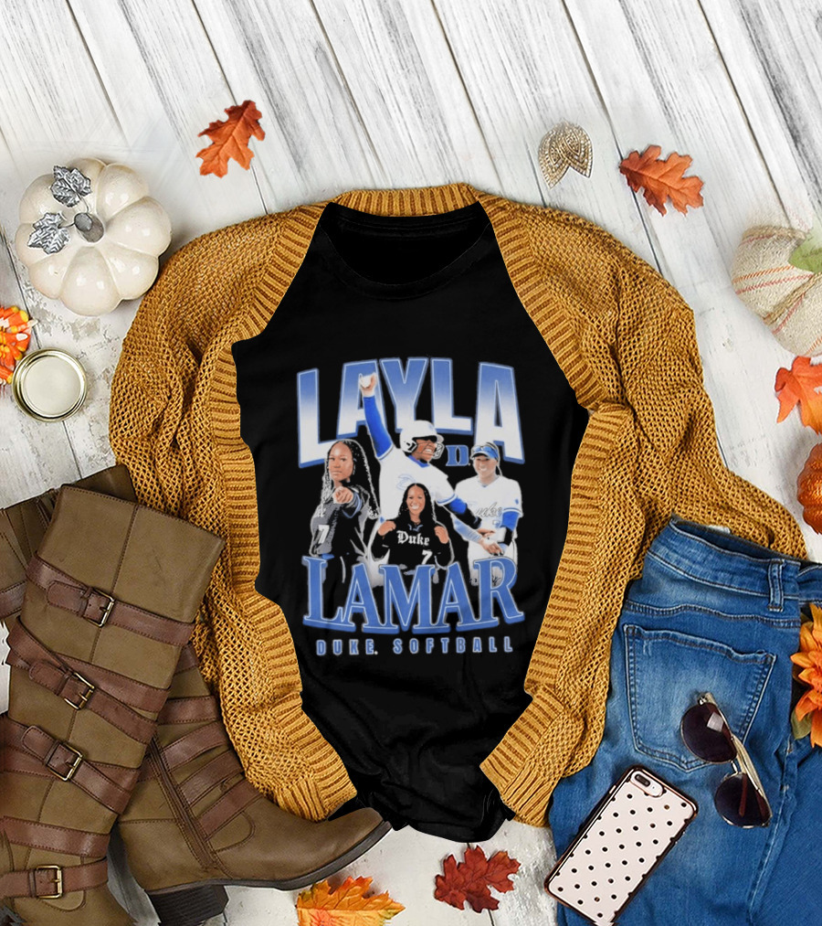 Layla Lamar Duke Blue Devils Softball 90s Baseball Team Celebration T-Shirt