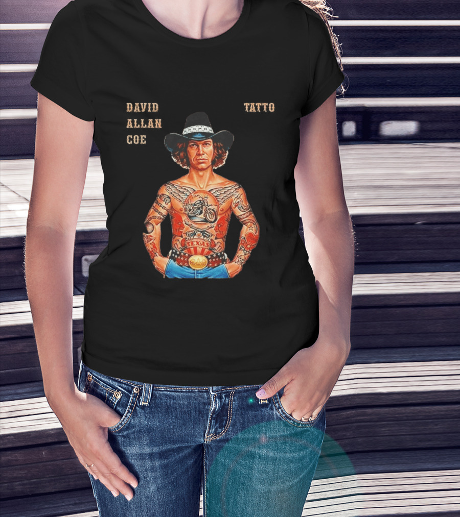 David Allan Coe Tattoo Texas Country Music Cowboy Hat T-Shirt