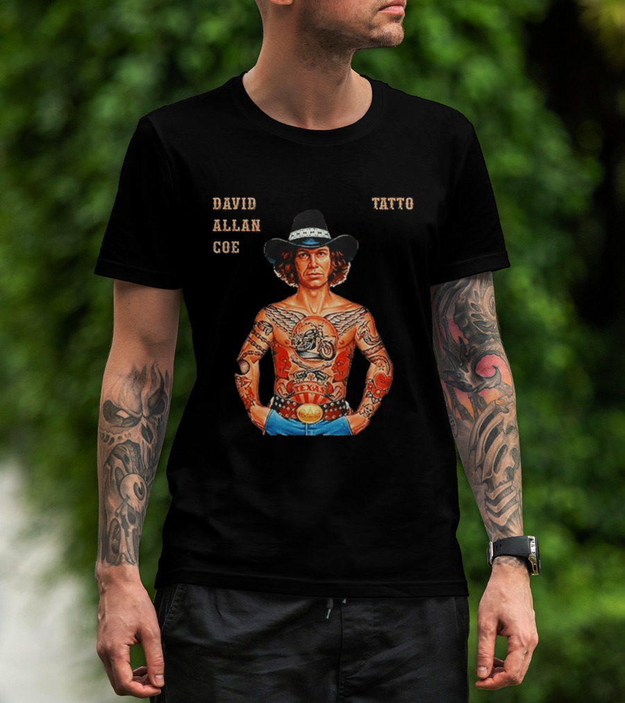 David Allan Coe Tattoo Texas Country Music Cowboy Hat T-Shirt