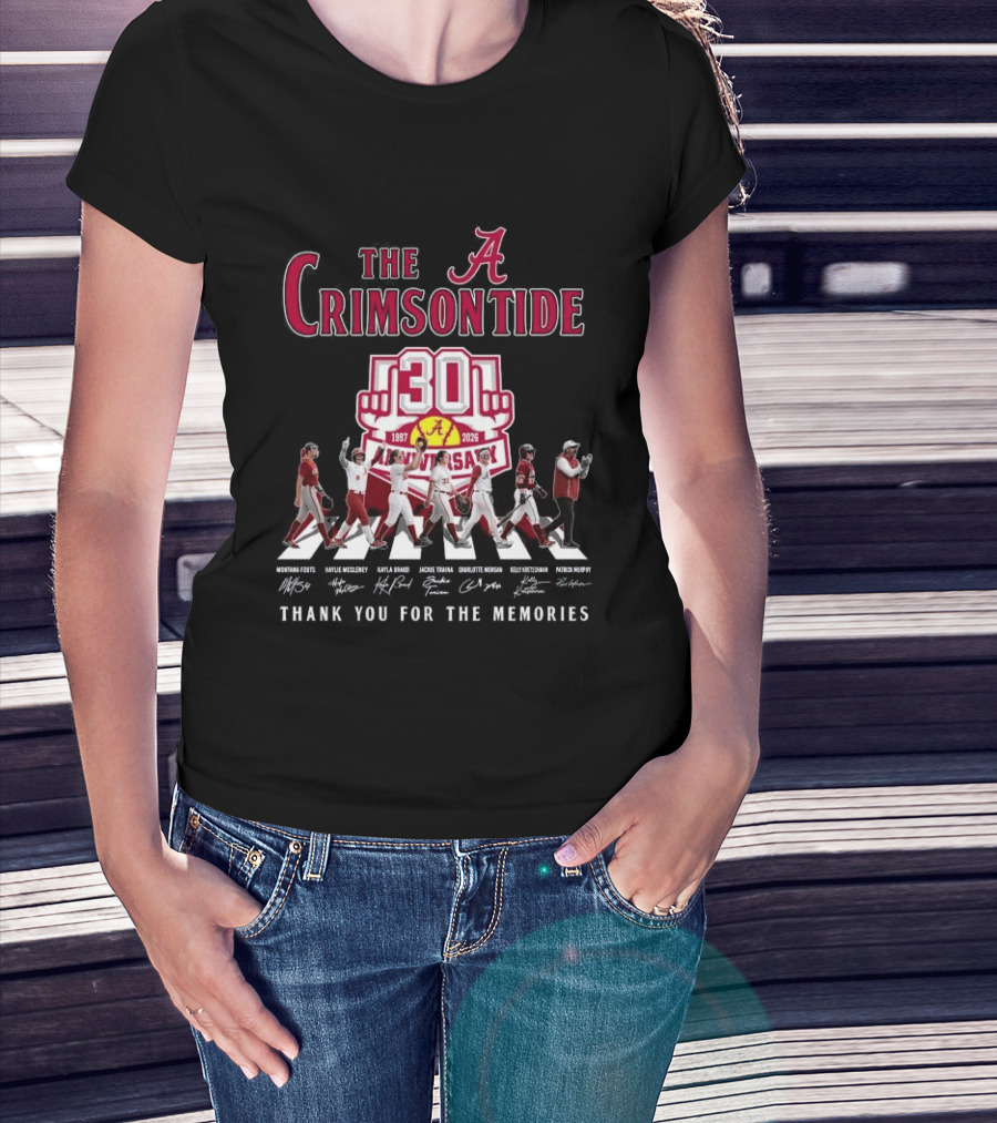 The Crimson Tide 30th Anniversary 1997 2025 Thank You For The Memories Signatures T-Shirt