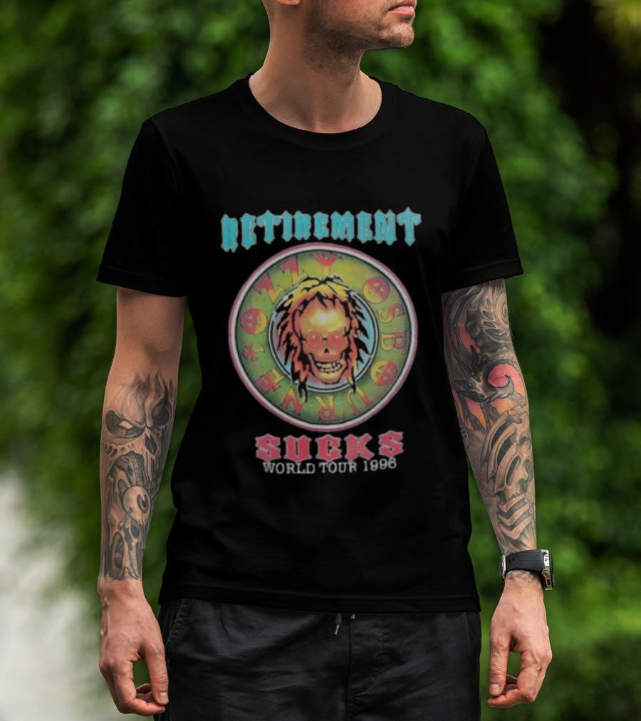 Ozzy Osbourne Retirement Sucks World Tour 1996 Psychedelic Skull T-Shirt