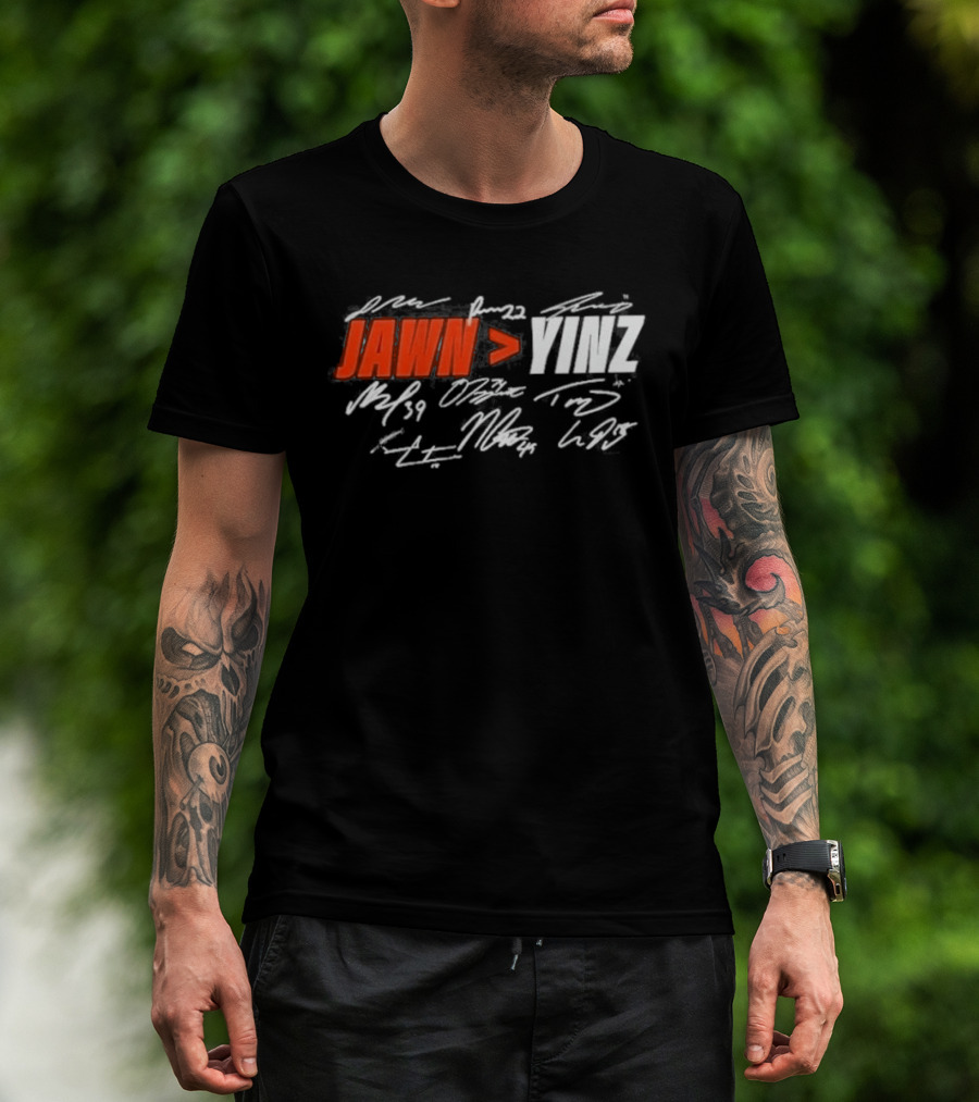 Philadelphia Jawn Greater Than Yinz Signatures T-Shirt
