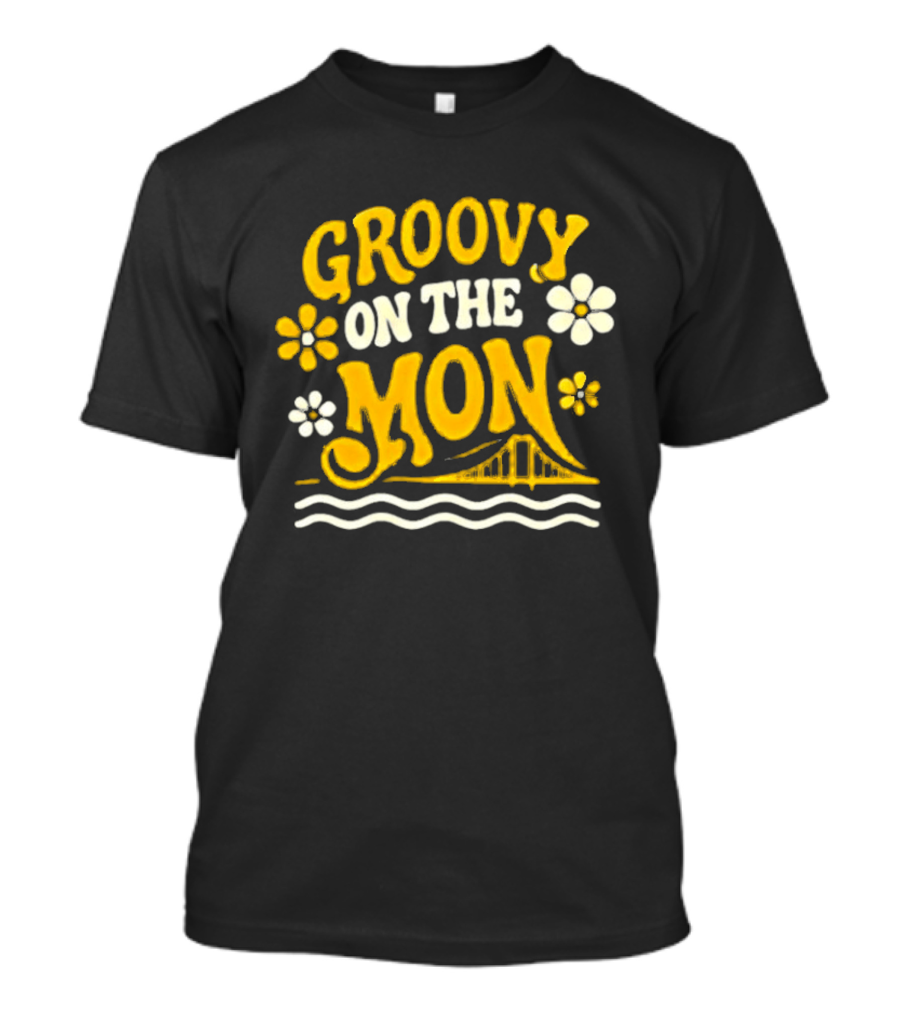 Pittsburgh Riverhounds SC Groovy On The Mon With Flowers And Bridge T-Shirt