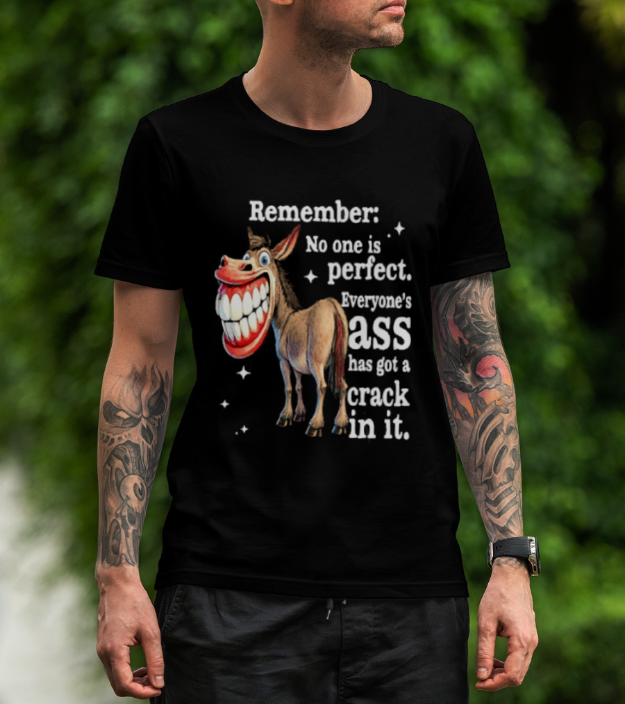 Remember No One Is Perfect Everyone's Ass Has Got A Crack In It Donkey T-Shirt