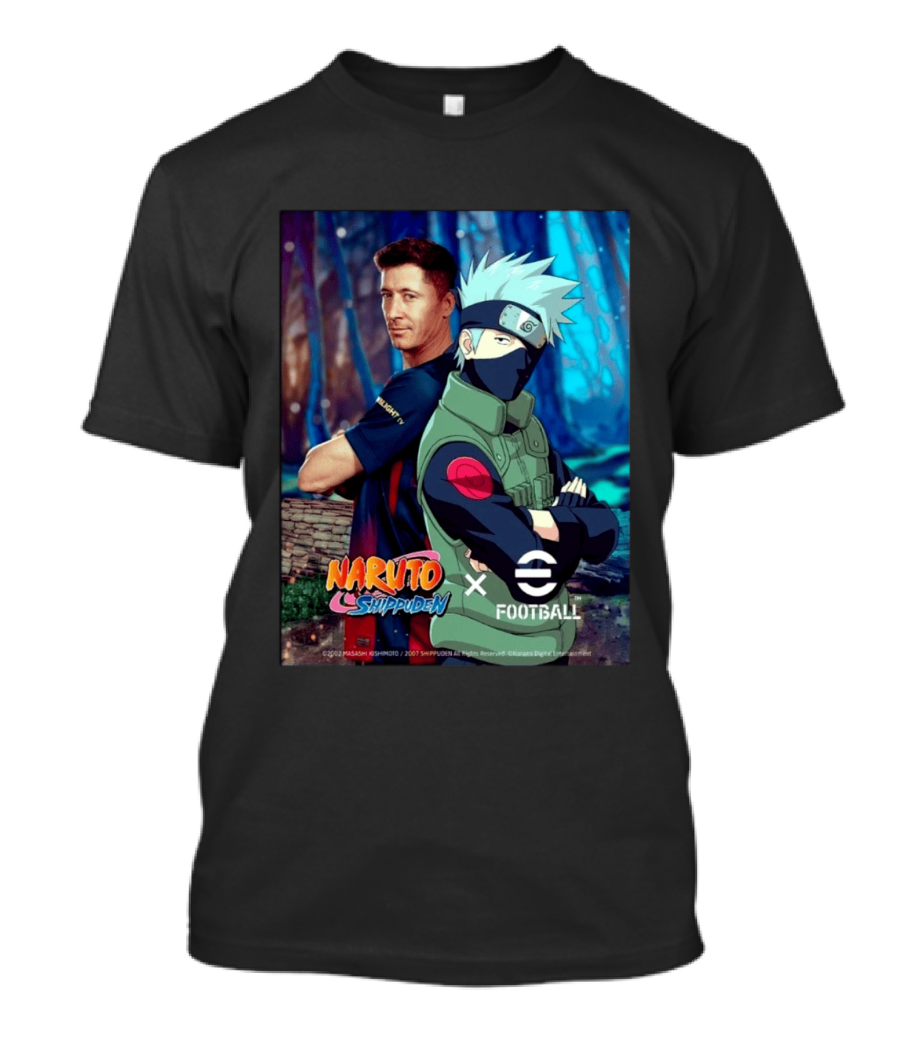 Naruto Shippuden X EFootball Featuring Robert Lewandowski And Kakashi 2026 T-Shirt