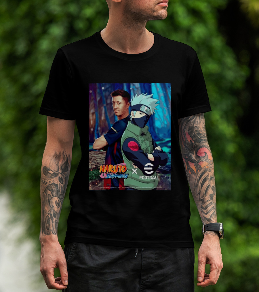 Naruto Shippuden X EFootball Featuring Robert Lewandowski And Kakashi 2026 T-Shirt