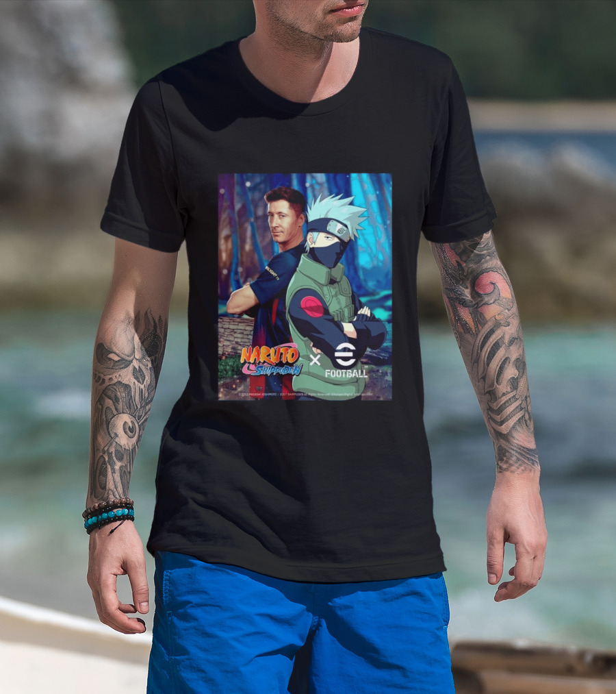 Naruto Shippuden X EFootball Featuring Robert Lewandowski And Kakashi 2026 T-Shirt