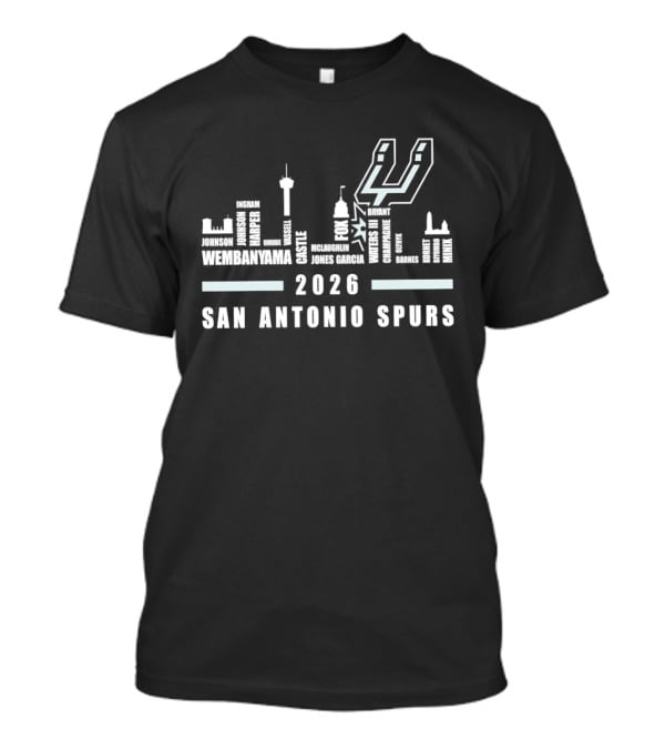 San Antonio Spurs Skyline 2026 Basketball Team Edition T-Shirt