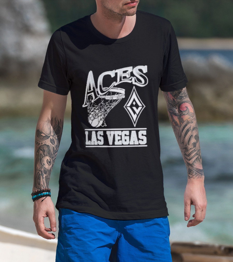 Las Vegas Aces Basketball Net And Diamond T-Shirt